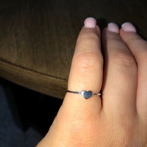 Sterling Silver Heart Pinky Ring